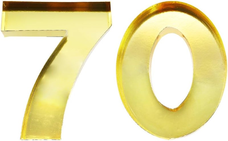WENPACK 12inch Cardboard Number Fillable Cutouts Paper Mache for Charcuterie Sweet Food Birthday Treat (Gold, 70) - Image 4